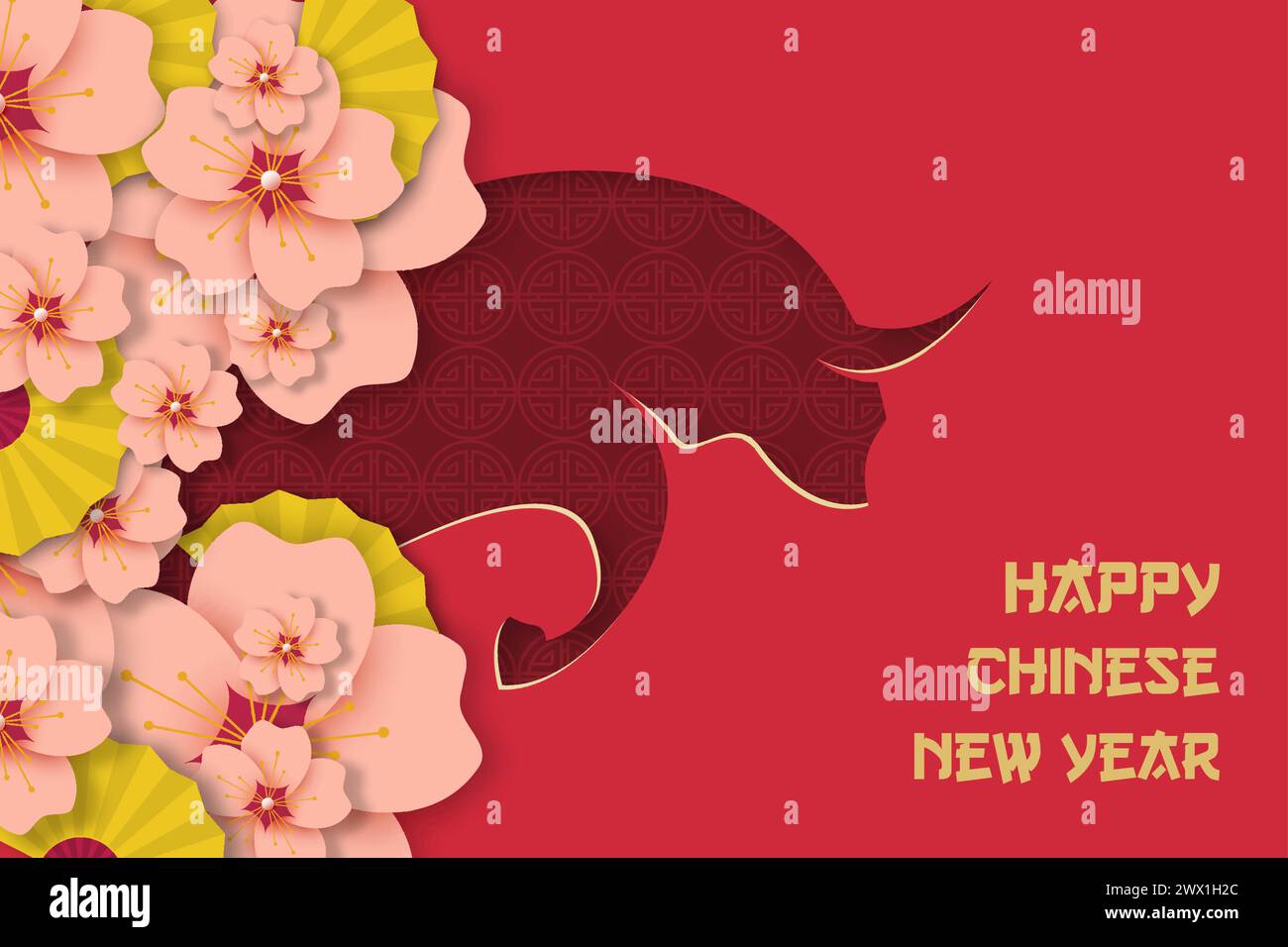 Gong Xi Fa Cai, Übersetzung : Happy Chinese New Year 2021, Year of the Ox, Chinese Zodiac and Horoscope Stock Vektor