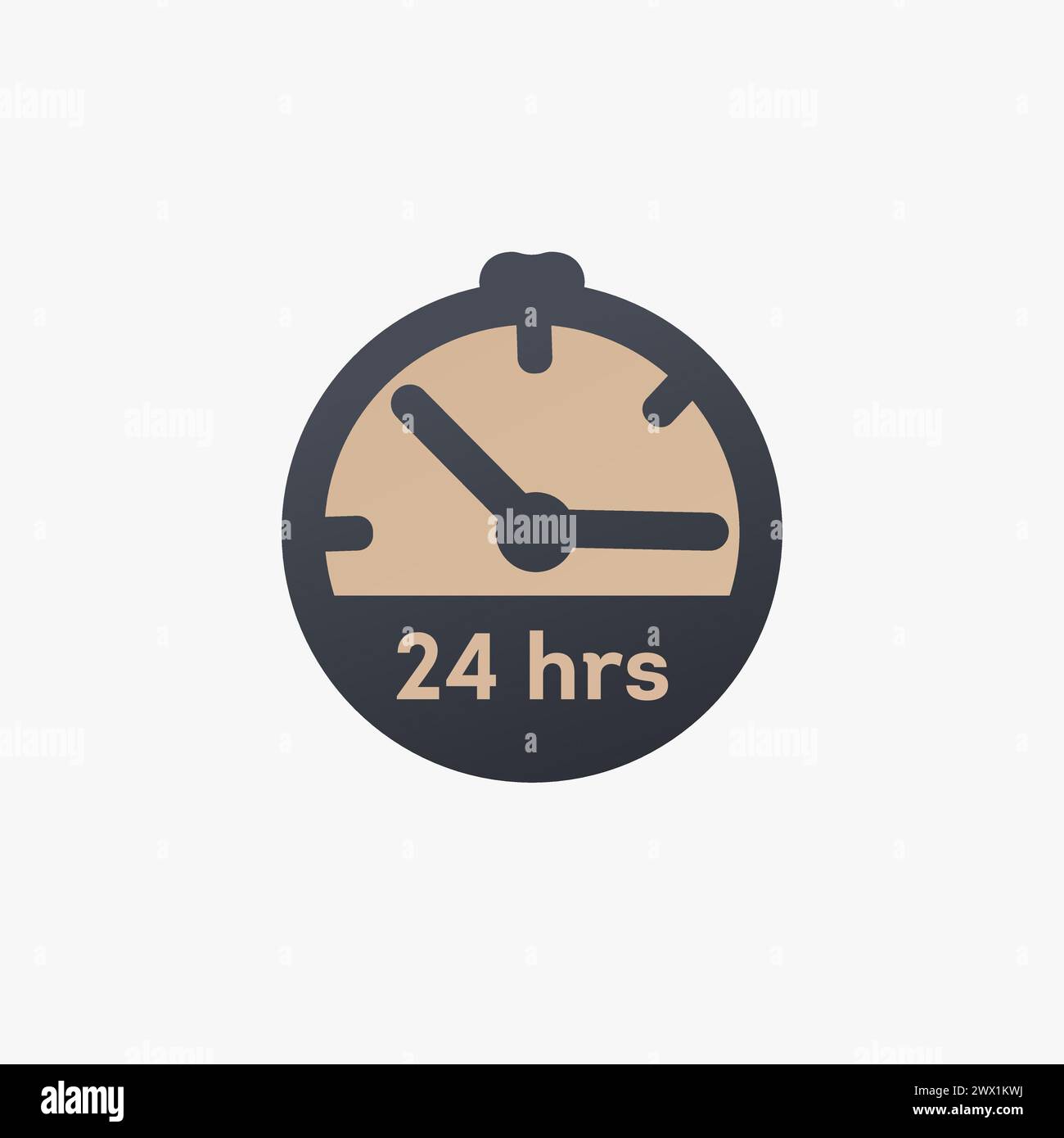 Symbol für die 24-Stunden-Uhr. Servicesymbol für Support-Zeit. Abbildung des Rohteils Vektors isoliert Stock Vektor