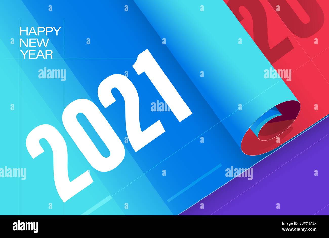 Happy New Year 2021 Hintergrund Vektor Illustration Stock Vektor