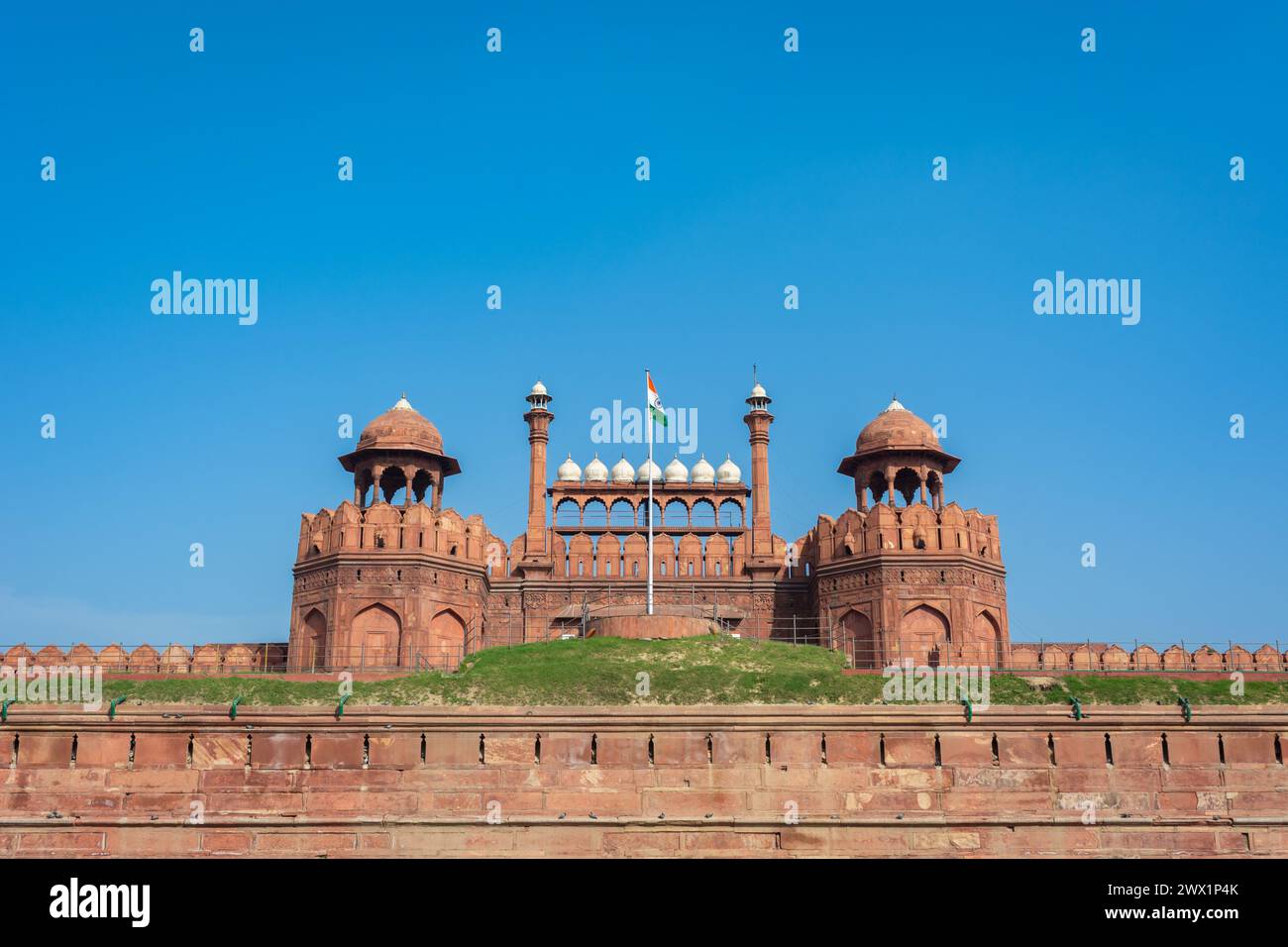 Red Fort in Delhi, Indien. UNESCO-Weltkulturerbe Stockfoto