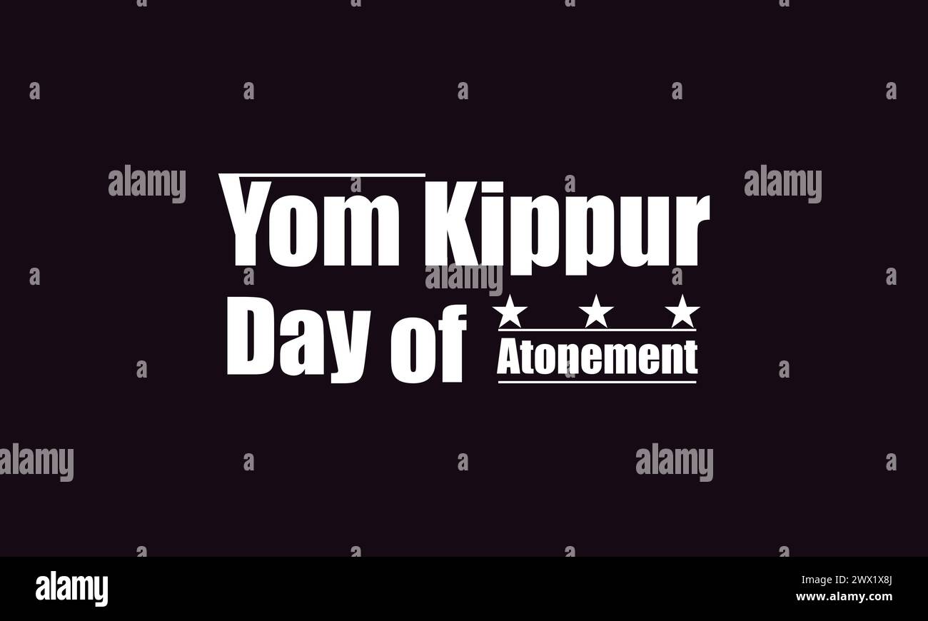 Yom Kippur Day of Sühnopfer einzigartiges Textdesign Stock Vektor