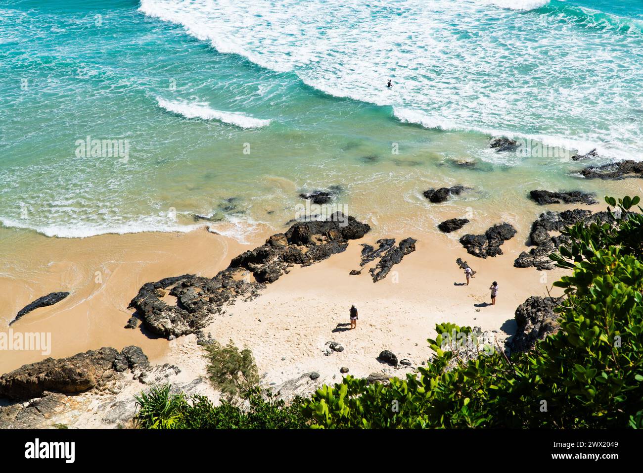 Fantastischer Blick auf Byron Bay Beach, QLD, Australien Stockfoto