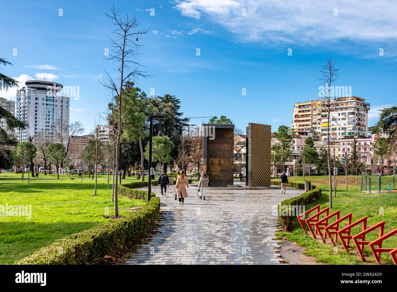 Park im Zentrum von Tirana, Albanien Stockfoto