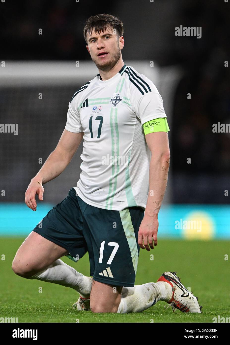 Glasgow, Großbritannien. März 2024. Paddy McNair aus Nordirland während des Internationalen Freundschaftsspiels im Hampden Park, Glasgow. Der Bildnachweis sollte lauten: Neil Hanna/Sportimage Credit: Sportimage Ltd/Alamy Live News Stockfoto