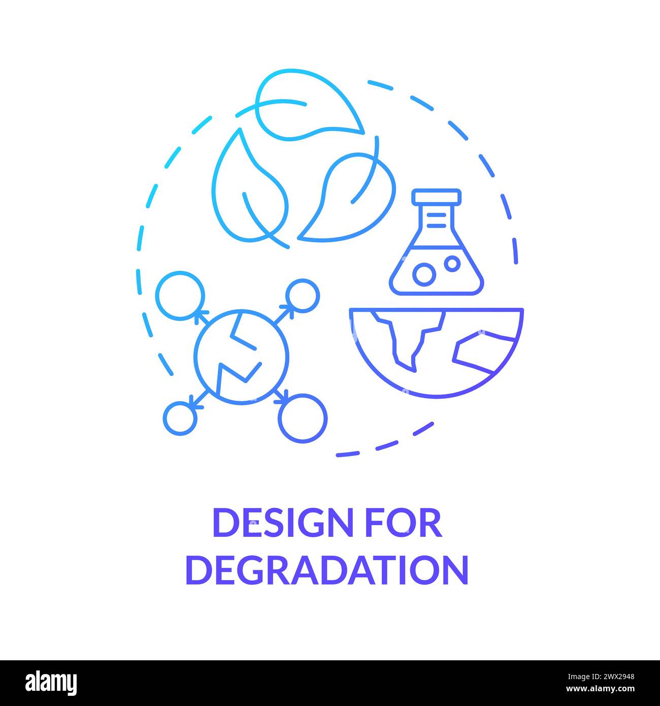 Design for Degradation Blue Gradient Concept Symbol Stock Vektor