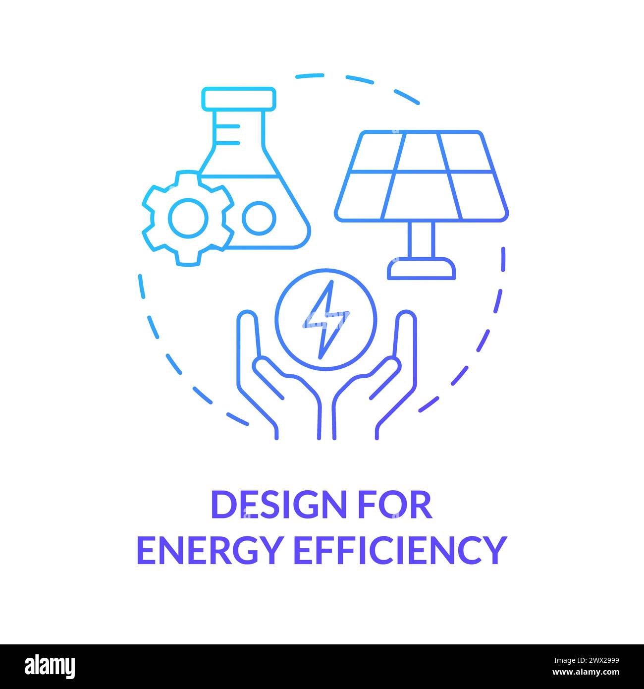 Design for Energy Efficiency Blue Gradient Concept Symbol Stock Vektor