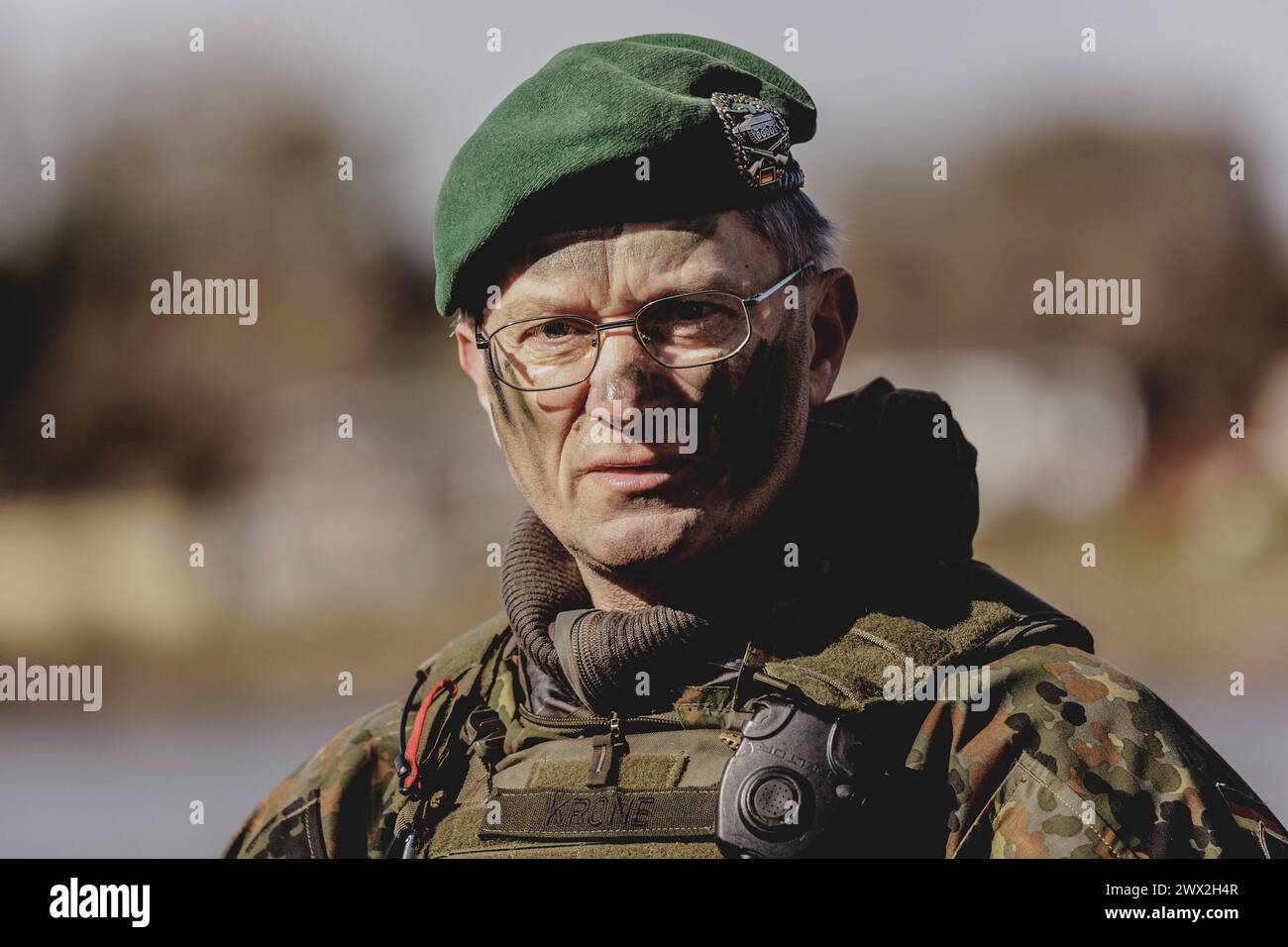 Brigadegeneral Alexander Krone, Kommandeur NATO Response Force Landbrigade, aufgenommen im Rahmen der Militaeruebung Wettiner Schwert mit deutschen un Stockfoto