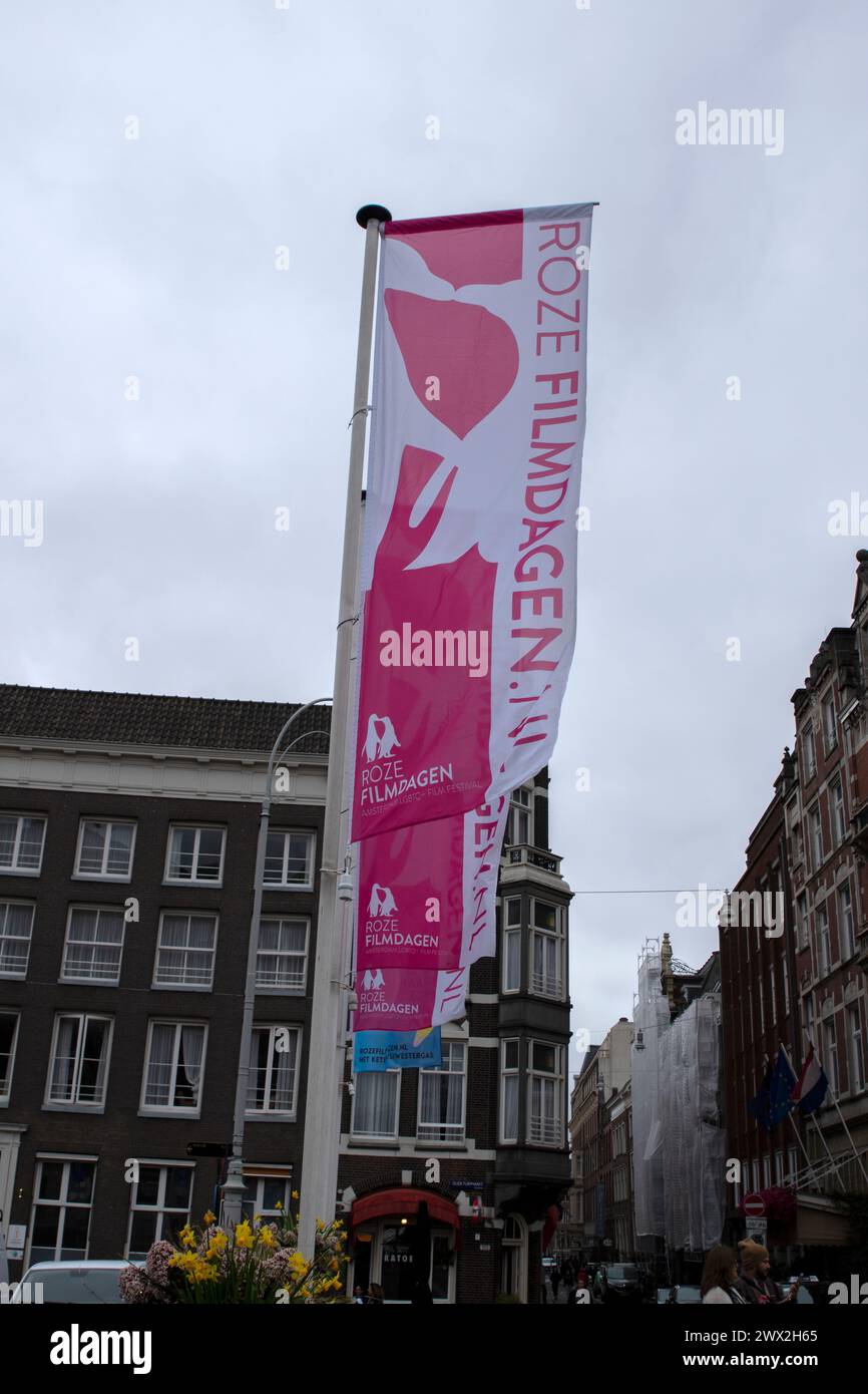 Flag Roze Filmdagen In Amsterdam, Niederlande 21-3-2024 Stockfoto