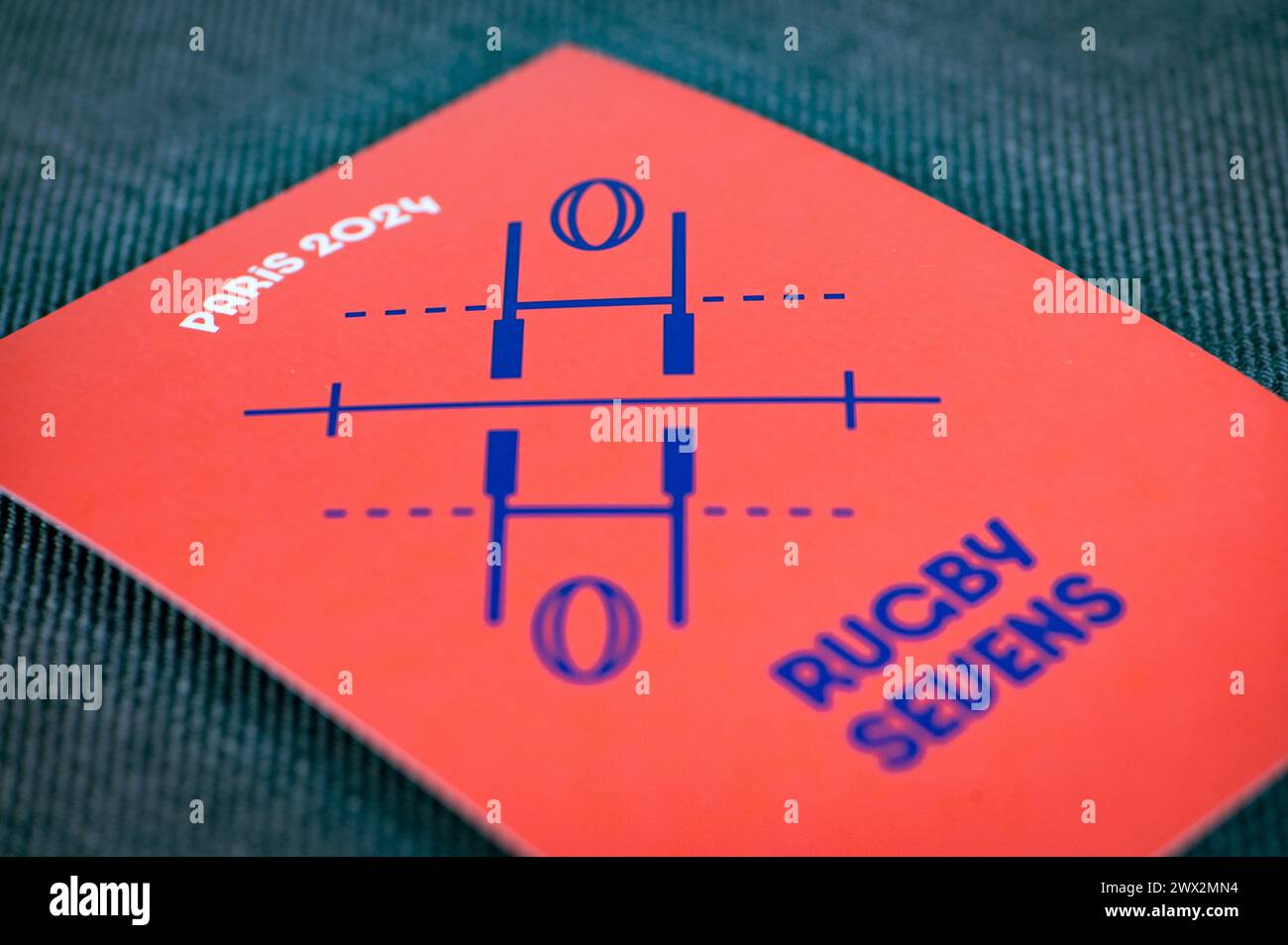 Rugby-Piktogramm für die olympischen sommerspiele 2024 in paris. Offizielle Ikone des Sports beim olympischen Spiel in Paris 24 Stockfoto