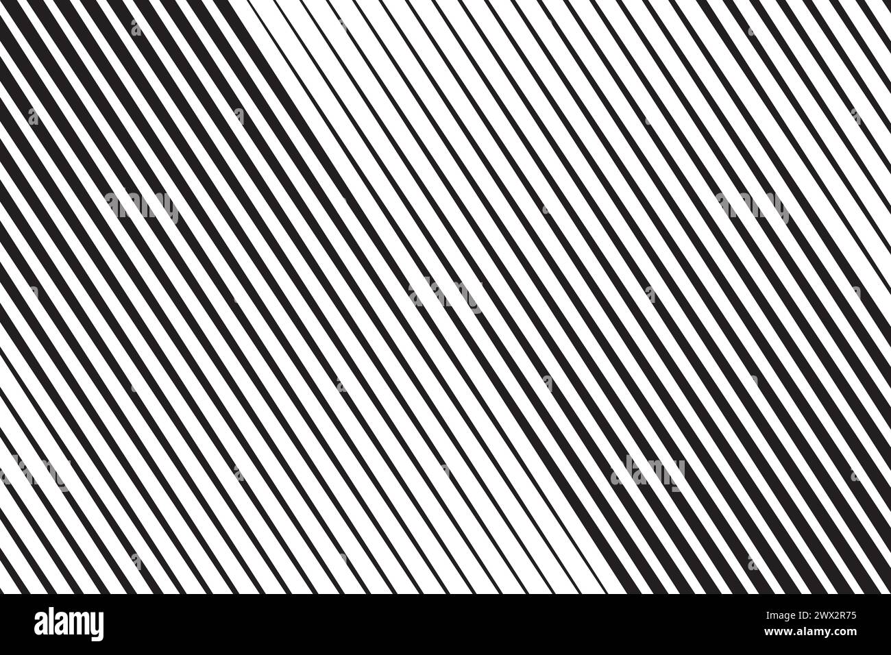 Diagonales Linienmuster. Schwarze schräge parallele Streifen auf weißem Hintergrund. Schräges, gerades Streifenmuster. Geneigte Streifen Hintergrundbild. Abstraktes Design Stock Vektor