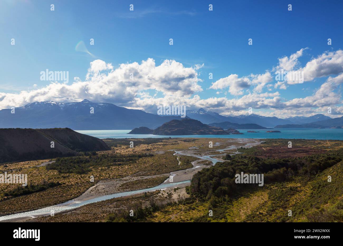 General Carrera Lake, Carretera Austral, Patagonien - Chile. Wunderschöne Naturlandschaften in Südamerika Stockfoto