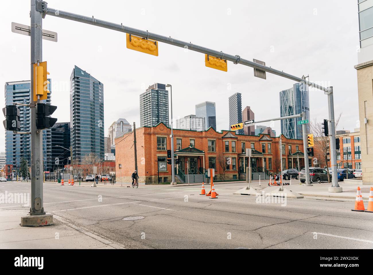 Calgary, Alberta Kanada - Mai, 2. Mai 2023 Downtown, Zentrum von Calgary. . Hochwertige Fotos Stockfoto