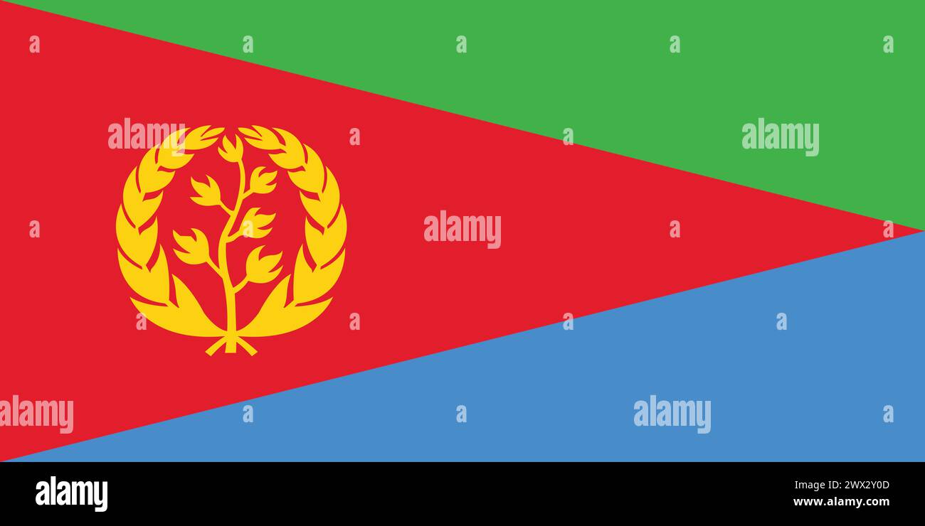 Nationalflagge von Eritrea, Eritrea-Zeichen, Eritrea-Flagge Stock Vektor