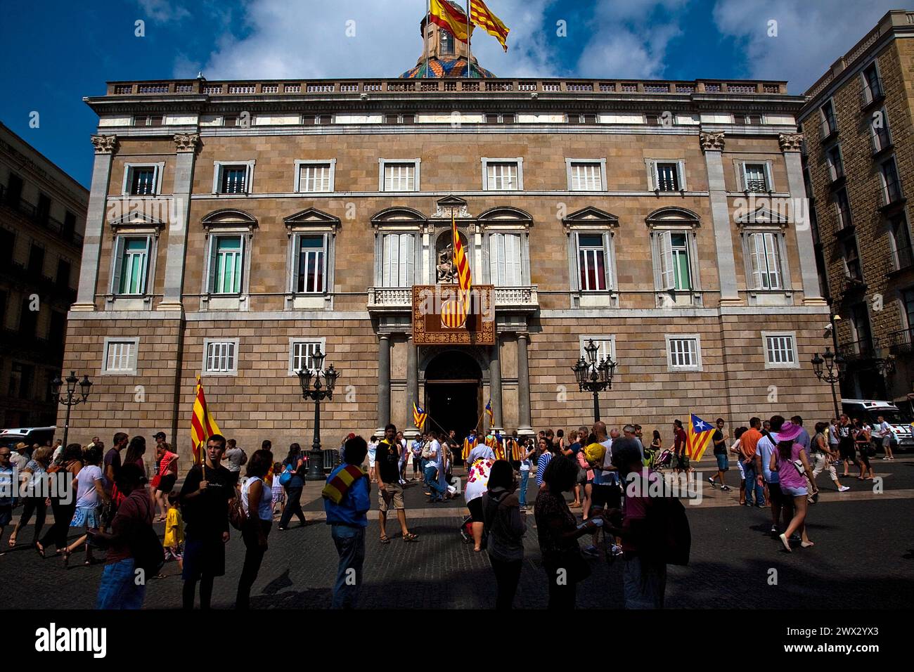 Barcelona: Palau de la Generalitat, Plaza Sant Jaume Stockfoto