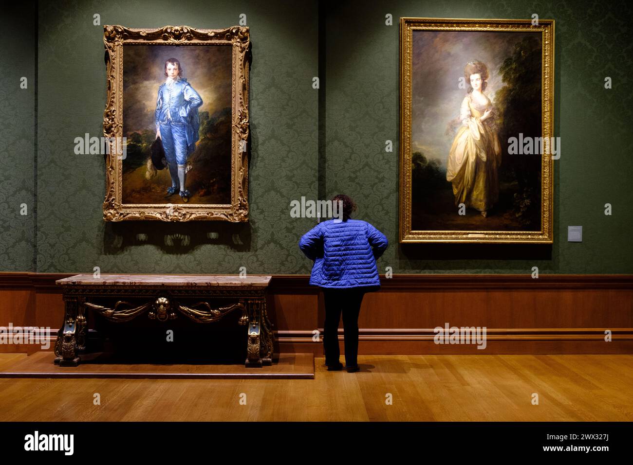 Thomas Gainsborough’s Blue Boy, Left, The Huntington Art Museum, in der Huntington Library, Art Museum und Botanical Gardens, San Marino, Kalifornien. Stockfoto