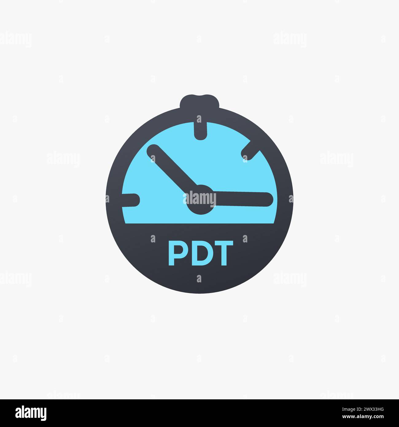 United States PACIFIC DAYLIGHT TIME PDT Zeitzone Uhrsymbol. Abbildung des Rohteils Vektors isoliert Stock Vektor