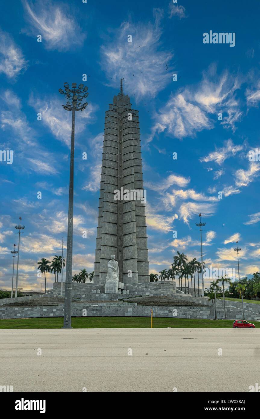 Das Denkmal für Jose Marti, den Nationalhelden Kubas, befindet sich auf dem Platz der Revolution. Havanna. Stockfoto