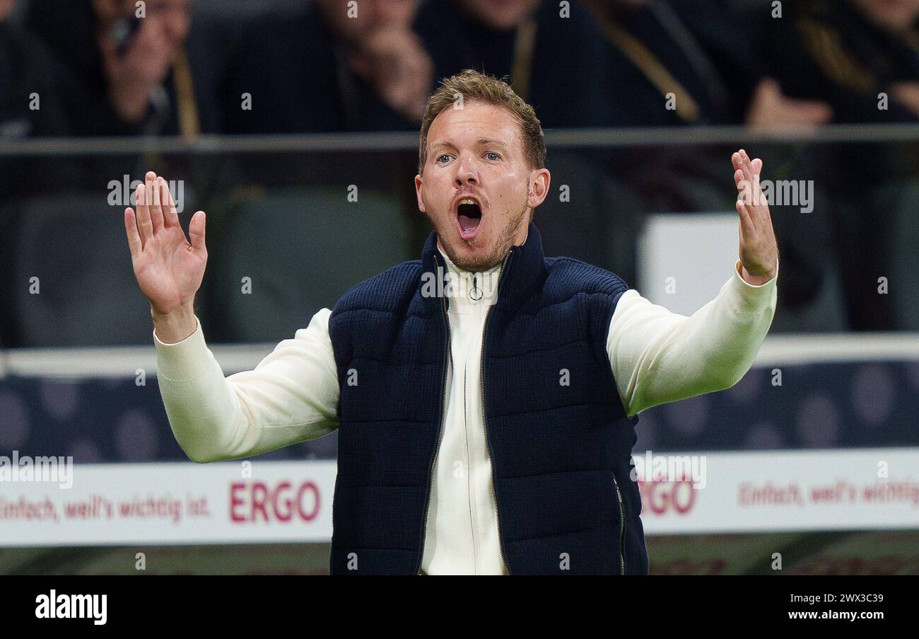 DFB-Trainer Julian Nagelsmann, Bundestrainer, Nationaltrainer, im Freundschaftsspiel DEUTSCHLAND - NIEDERLANDE 2-1 DEUTSCHLAND - NIEDERLANDE 2-1 in Vorbereitung auf die Europameisterschaft 2024 am 26. März 2024 in Frankfurt. © Peter Schatz / Alamy Live News Stockfoto