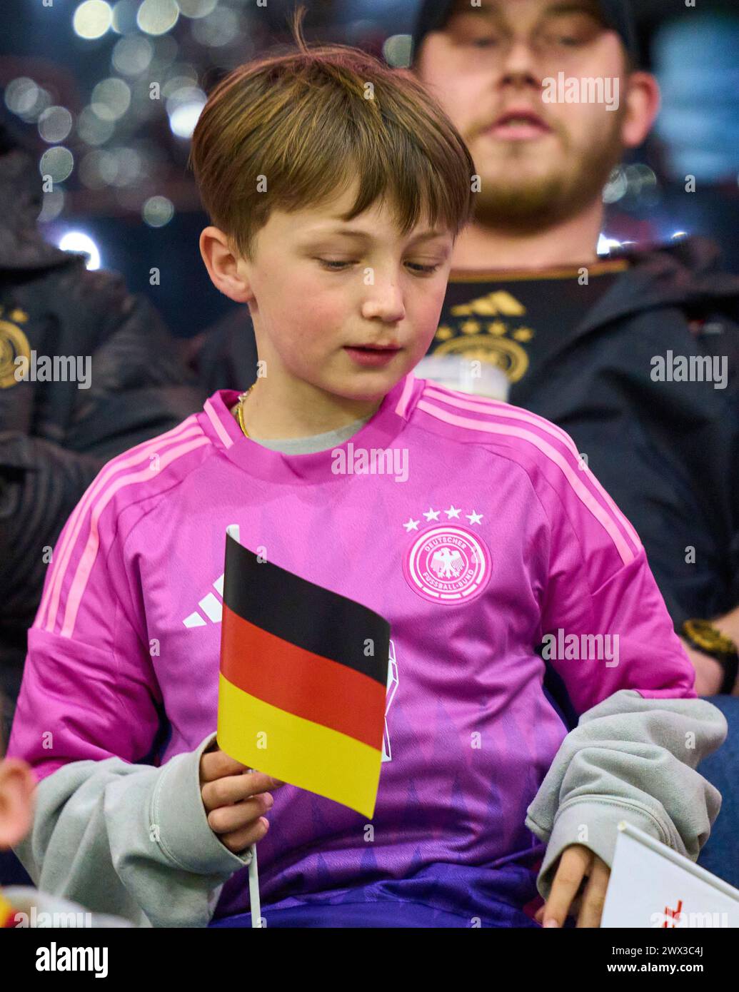 DFB-Fans im Freundschaftsspiel DEUTSCHLAND - NIEDERLANDE 2-1 DEUTSCHLAND - NIEDERLANDE 2-1 in Vorbereitung auf die Europameisterschaft 2024 am 26. März 2024 in Frankfurt. © Peter Schatz / Alamy Live News Stockfoto