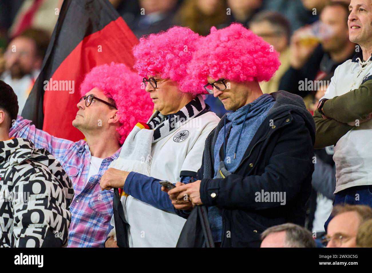 DFB-Fans im Freundschaftsspiel DEUTSCHLAND - NIEDERLANDE 2-1 DEUTSCHLAND - NIEDERLANDE 2-1 in Vorbereitung auf die Europameisterschaft 2024 am 26. März 2024 in Frankfurt. © Peter Schatz / Alamy Live News Stockfoto