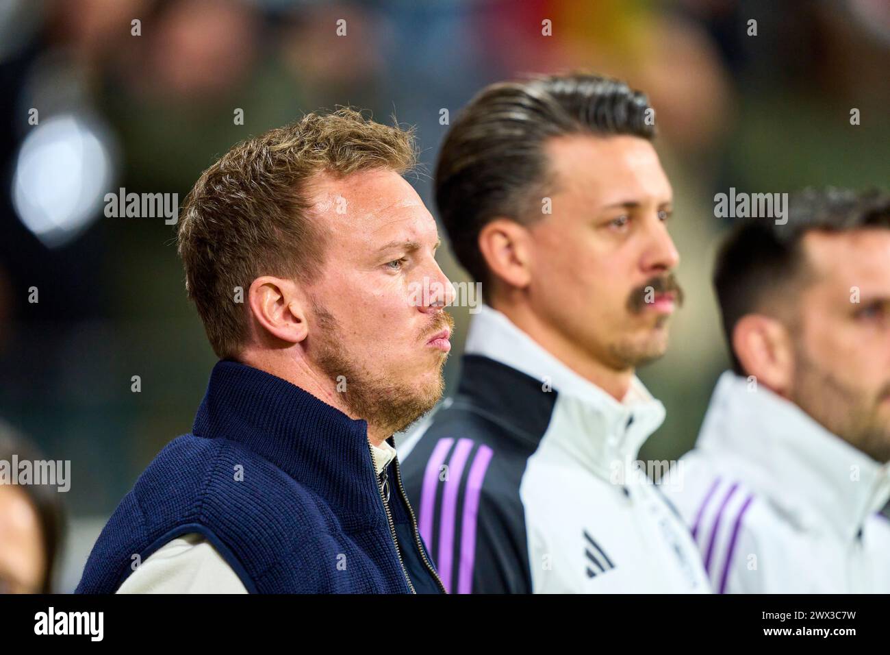 DFB-Trainer Julian Nagelsmann, Bundestrainer, Nationaltrainer, Sandro Wagner, Assistenztrainer DFB im Freundschaftsspiel DEUTSCHLAND - NIEDERLANDE 2-1 DEUTSCHLAND - NIEDERLANDE 2-1 in Vorbereitung auf die Europameisterschaft 2024 am 26. März 2024 in Frankfurt. © Peter Schatz / Alamy Live News Stockfoto