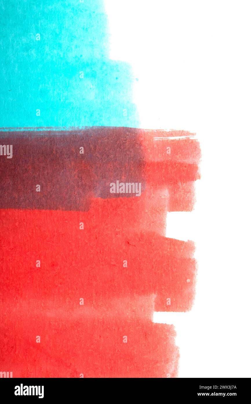 Ein abstrakter Filzstift mit Aquarellmischung auf Papiertextur Stockfoto