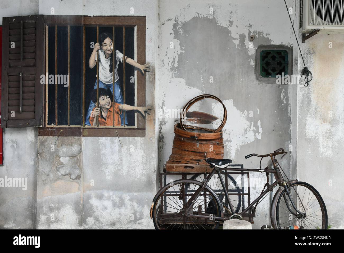 Murales in Georgetown Malaysia Stockfoto