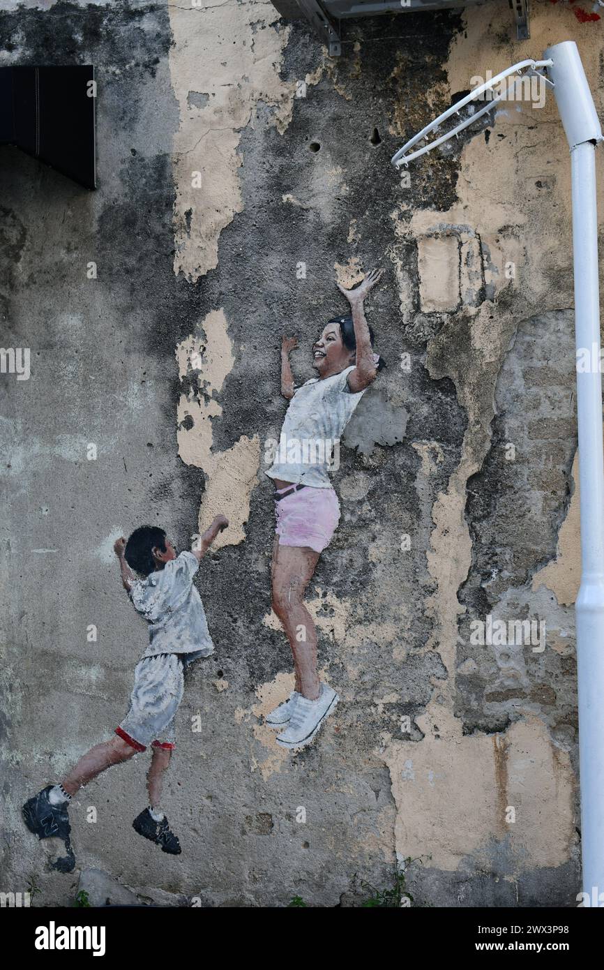 Murales in Georgetown Malaysia Stockfoto