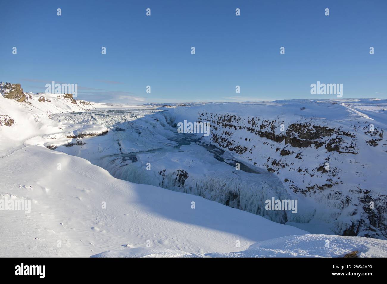 Malerischer Blick auf die gullfoss Falls Stockfoto