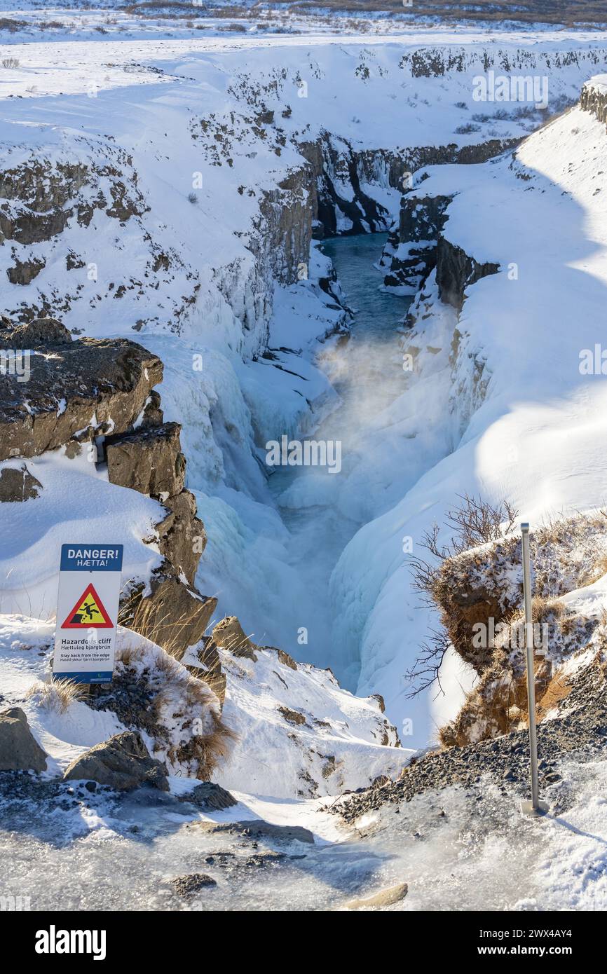 Malerischer Blick auf die gullfoss Falls Stockfoto