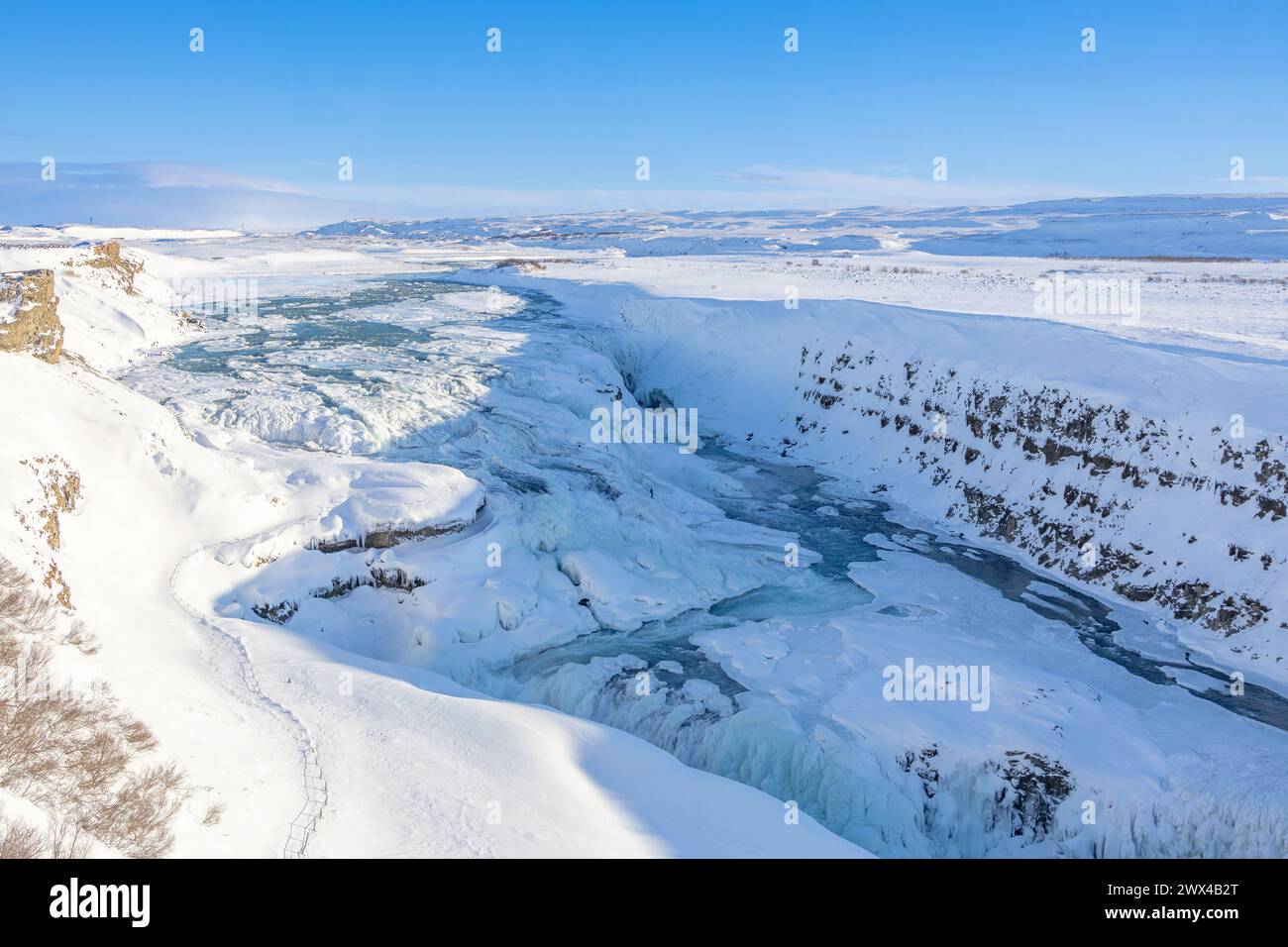 Malerischer Blick auf die gullfoss Falls Stockfoto