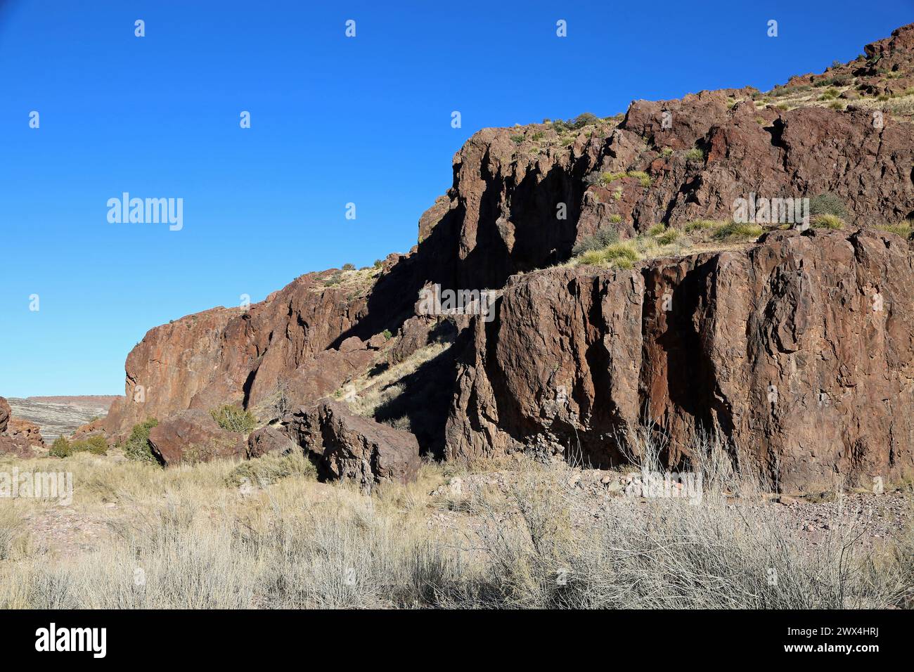 Die östlichen Klippen des Box Canyon, New Mexico Stockfoto