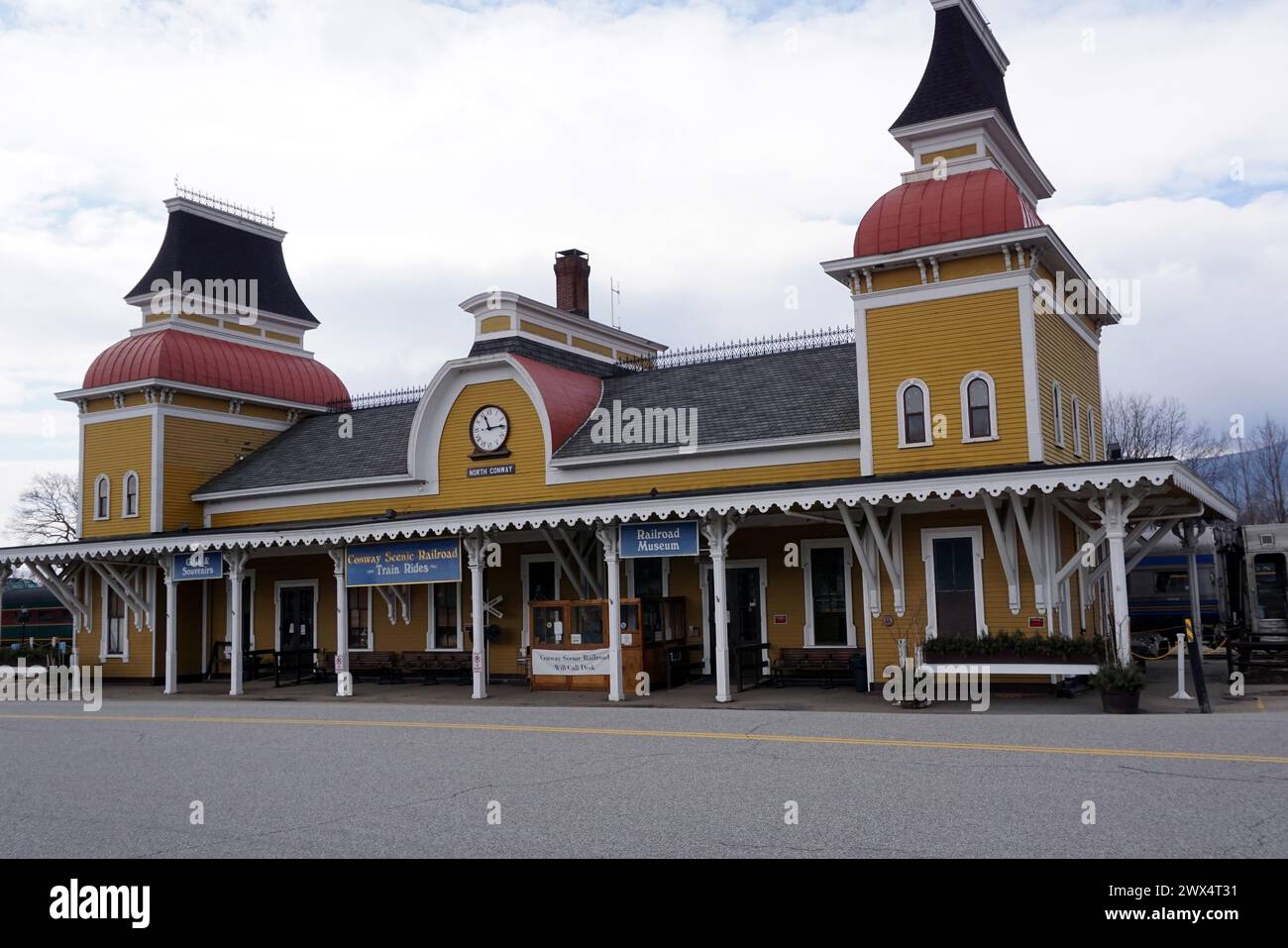 North Conway Bahnhof, New Hampshire Stockfoto