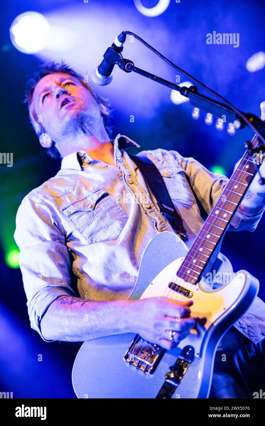 London, Vereinigtes Königreich. März 2024. Chris Shiflett, Gitarrist der Foo Fighters, spielt einen Solo-Auftritt im Electric Ballroom in Camden Town. Cristina Massei/Alamy Live News Stockfoto