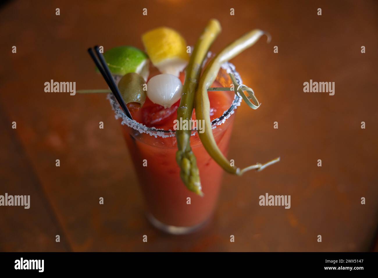 Eine vorbereitete Bloody Mary Stockfoto