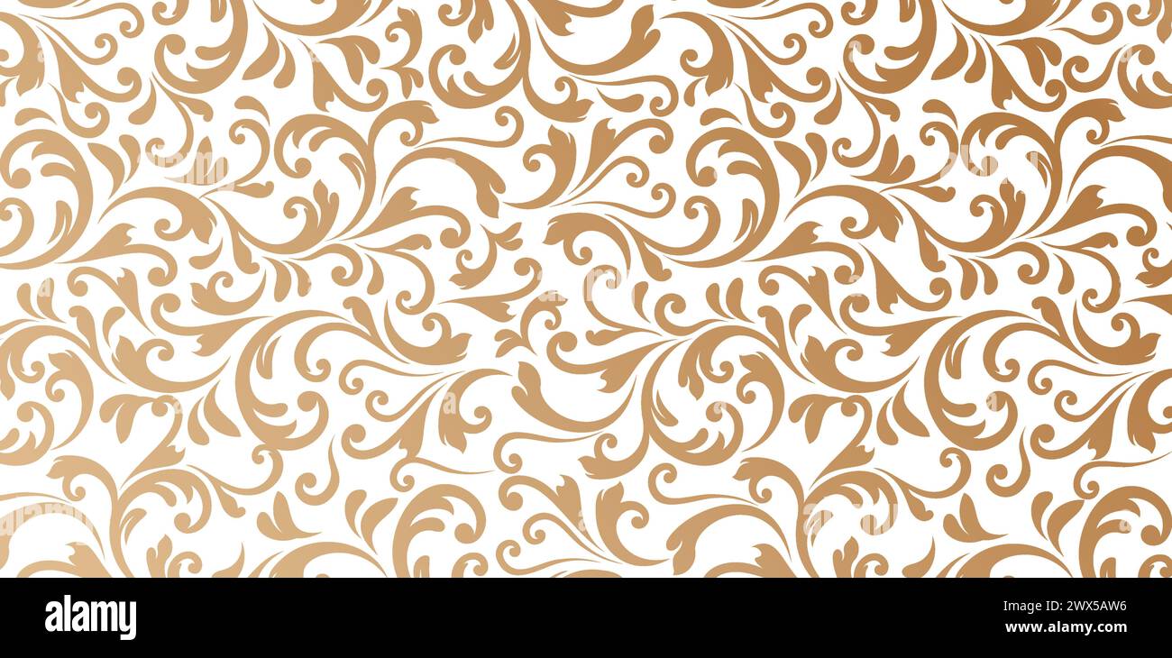 Vektor-Illustration Damast nahtlose Musterelemente. Elegante, luxuriöse Textur für Tapeten, Hintergründe und Seitenfüllungen, modische, moderne Tapeten Stock Vektor