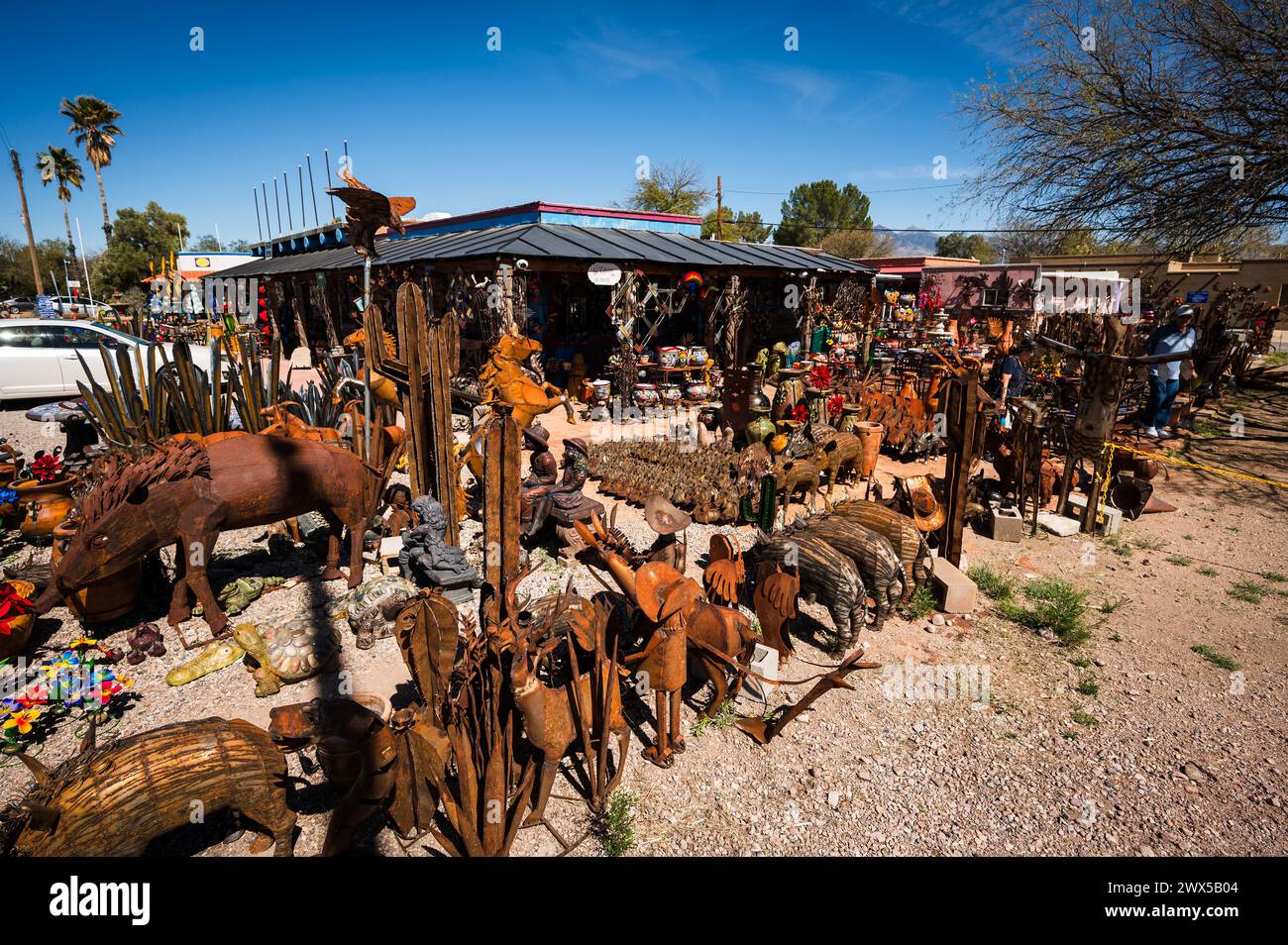 Kunstgalerie im Freien und Kunsthandwerksmarkt. Tubac Arizona, USA. Stockfoto