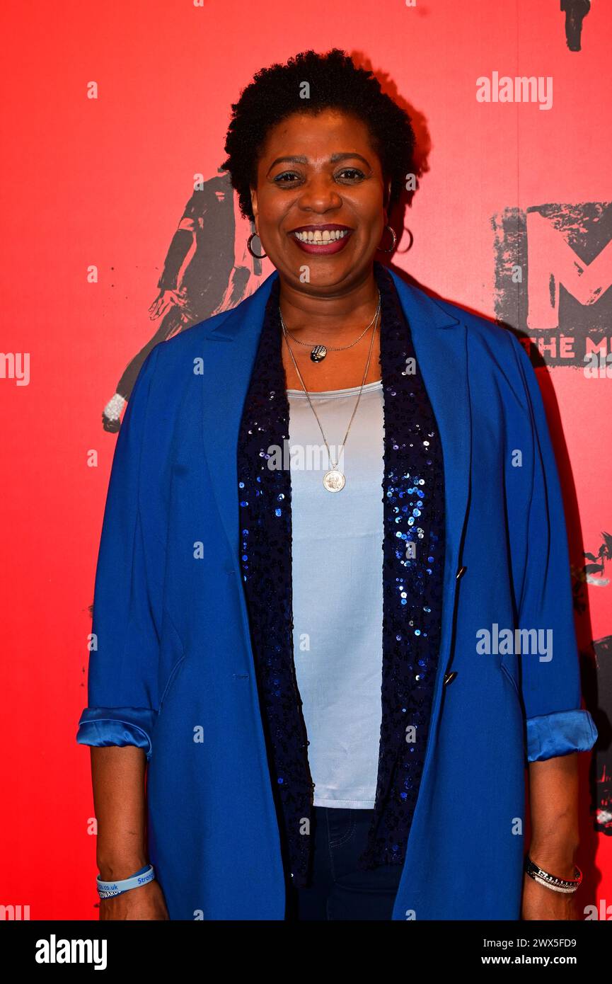 London, Großbritannien. 27. März 2024: Brenda Edwards nimmt an der Eröffnungsnacht der britischen Produktion von Broadway - MJ MJ The Musical - Opening Night, London, The Musical im Prince Edward Theatre Teil. Stockfoto