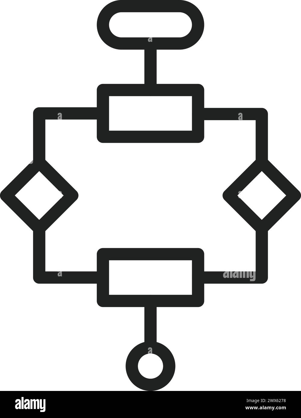 Vektorbild des Algorithmus-Symbols. Geeignet für mobile Anwendungen, Webanwendungen und Printmedien. Stock Vektor