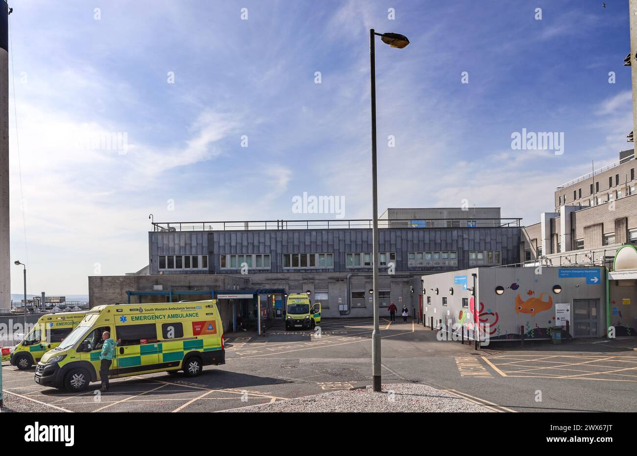 Die Notfallabteilung des Derriford Hospital in Plymouth soll im Rahmen der Future Hospital Phase von Governments vergrößert werden Stockfoto