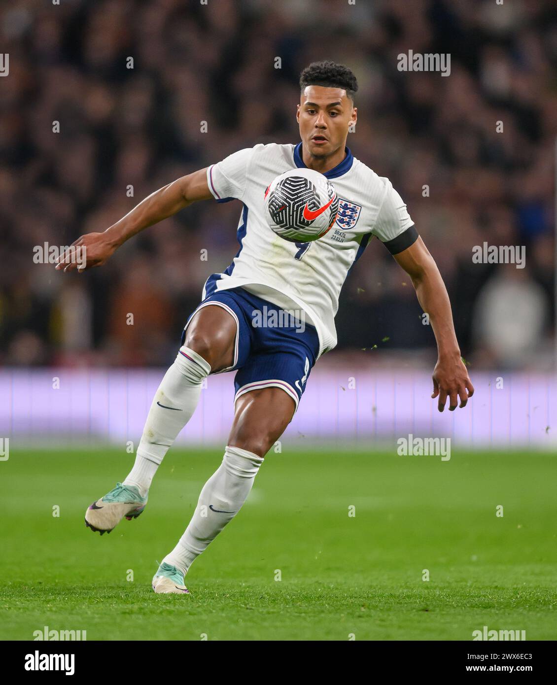 März 2024 - England gegen Brasilien - International Friendly - Wembley Stadium. Englands Ollie Watkins im Kampf gegen Brasilien. Bild : Mark Pain / Alamy Live News Stockfoto