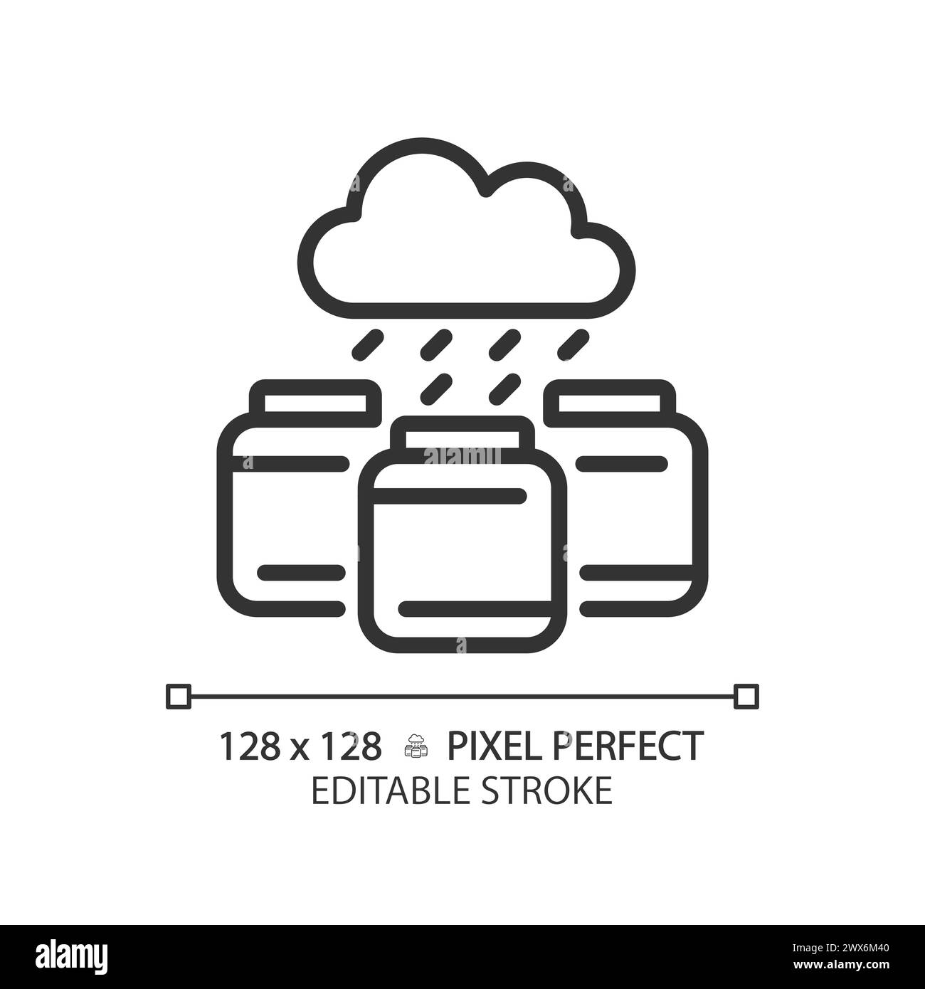 Lineares Symbol für Regenwassergewinnung Stock Vektor
