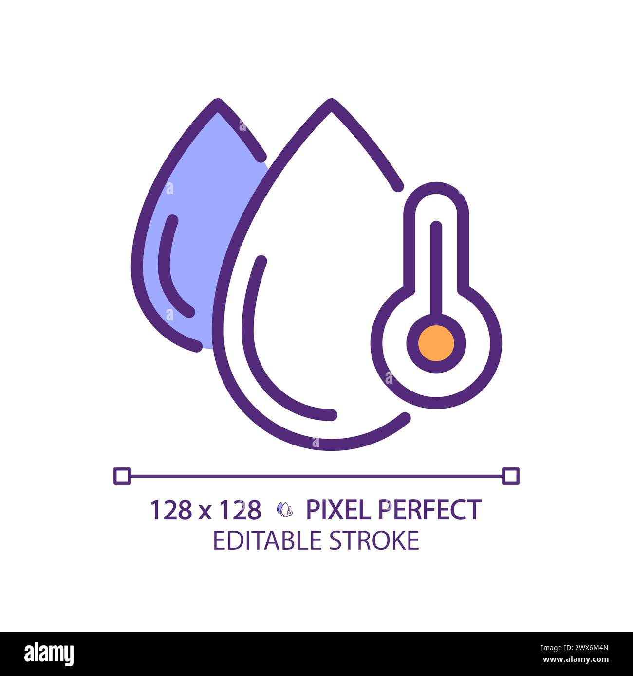 RGB-Farbsymbol für Wassertemperatur Stock Vektor