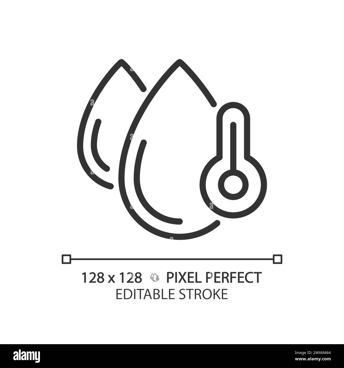 Lineares Symbol für Wassertemperatur Stock Vektor
