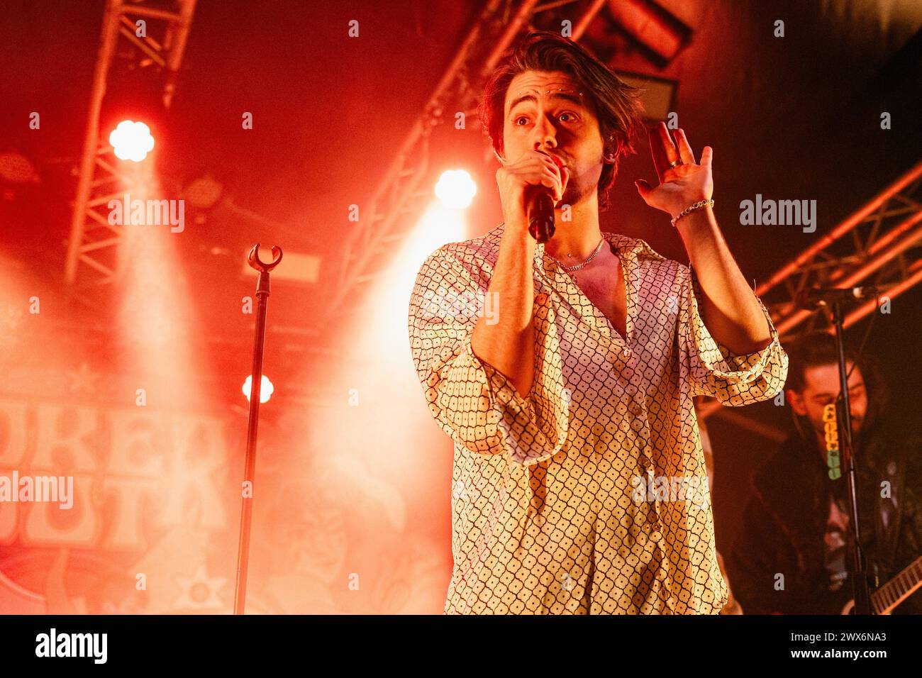 Mailand, Italien. März 2024. Bojan Cvjeti?anin von der slowenischen Indie-Rock-Band Joker Out tritt live im Circolo Magnolia in Mailand auf. (Foto: Mairo Cinquetti/SOPA Images/SIPA USA) Credit: SIPA USA/Alamy Live News Stockfoto