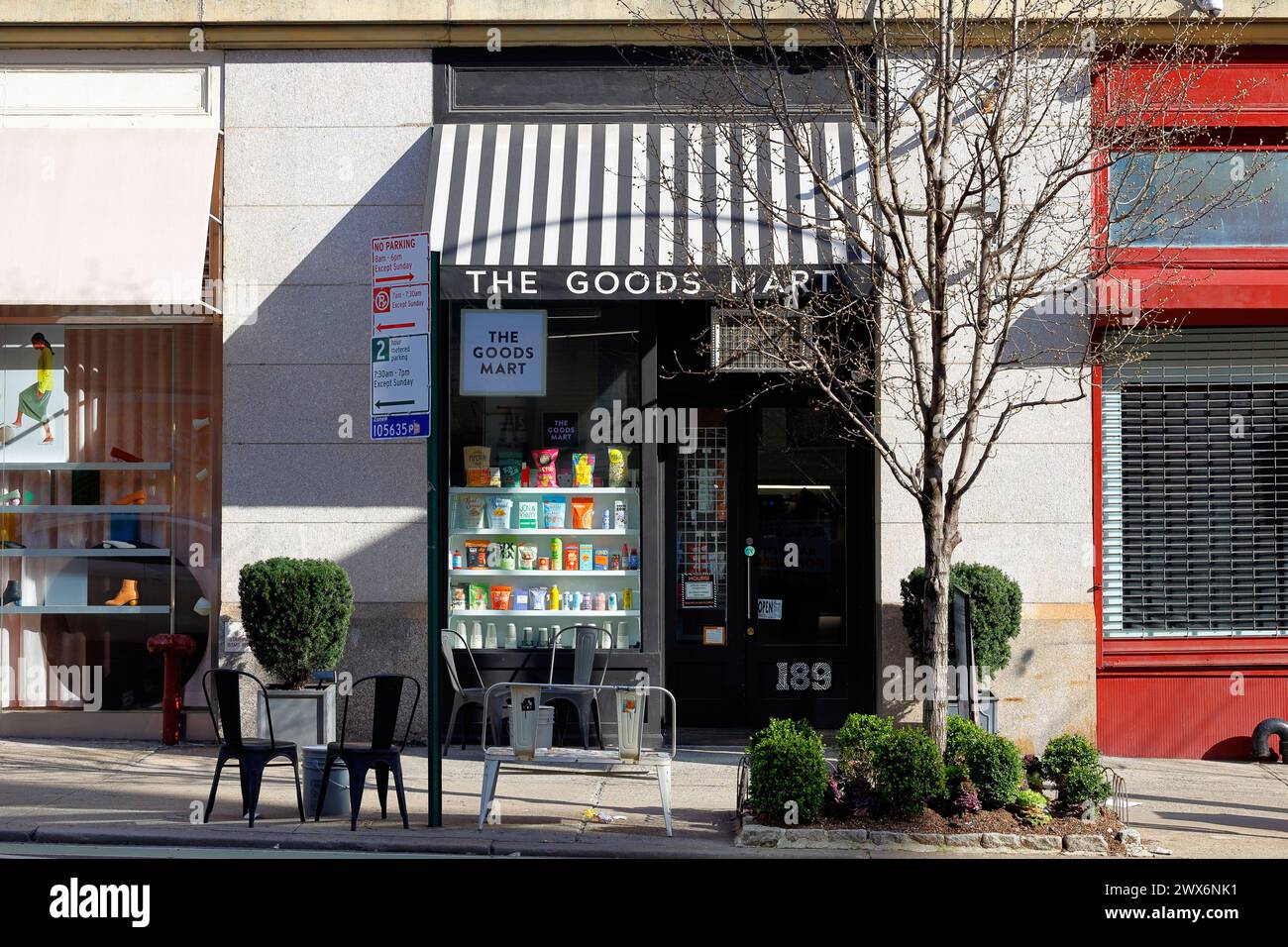 The Goods Mart, 189 Lafayette St, New York, NYC, Ladenfront einer PR-Boutique einer aufstrebenden Marke in Manhattans Stadtteil SoHo. Stockfoto