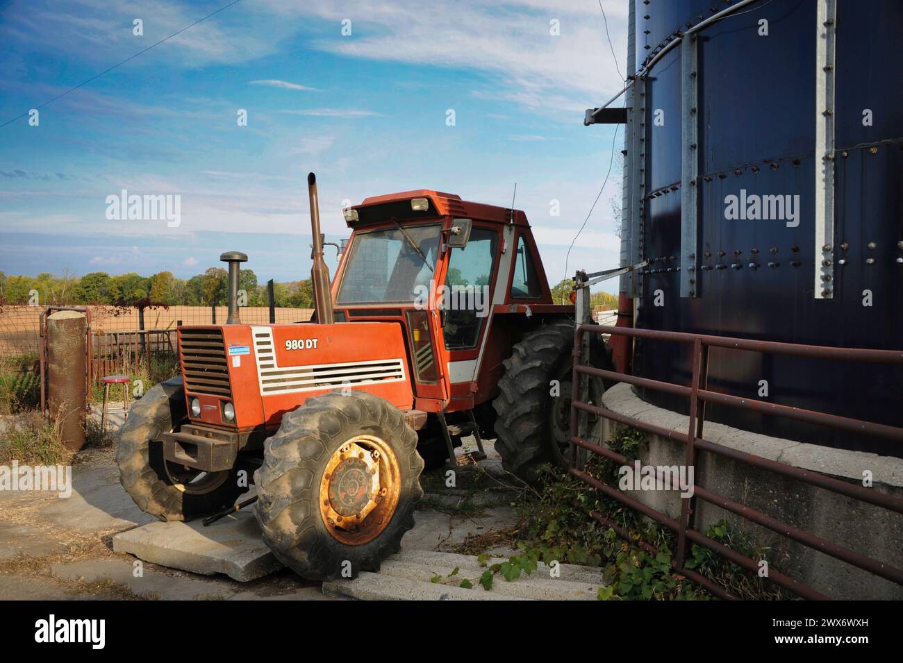 Traktor bereit für einen weiteren Tag Stockfoto