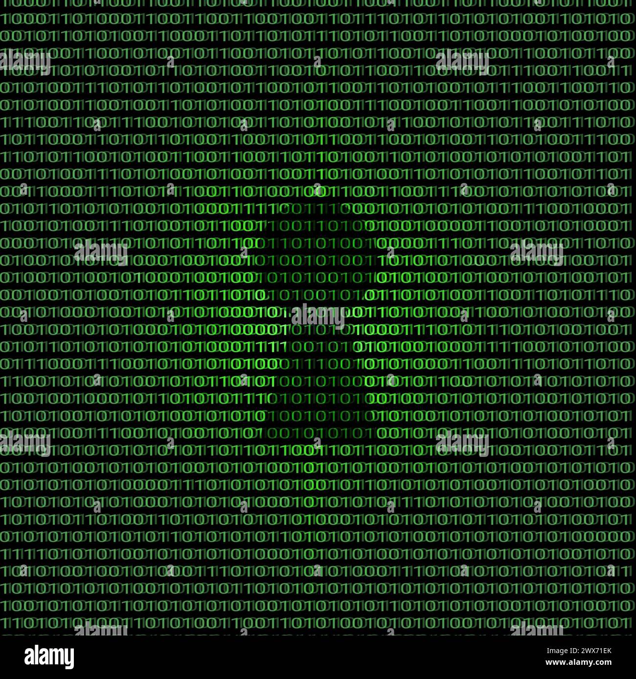 Leuchtender Computer-Binärcode und Schlüsselloch. Cybersicherheitskonzept. Stockfoto