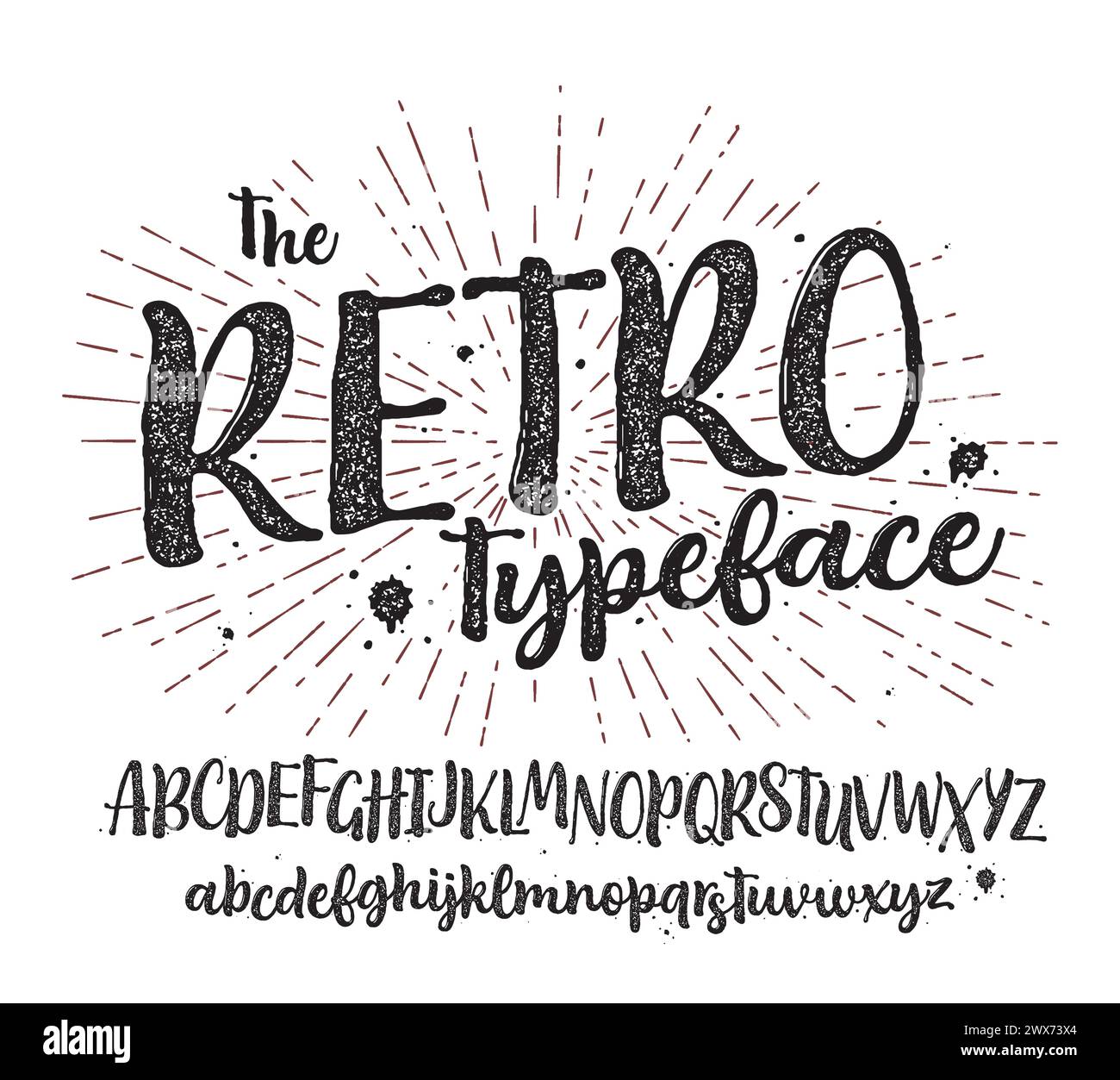 Schriftart isoliert auf weißem Hintergrund. Textur-Alphabet. Vektor-Logo-Buchstaben. Stock Vektor