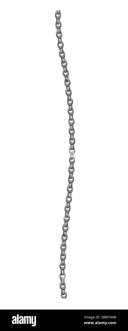 Silberkette isoliert auf schwarzem Hintergrund. Realistisches graues Metall. Silberne Halskette. Platin-Kette. Luxus-Eisen-Schmuck-Vektor-Illustration für Anzeigen Stock Vektor